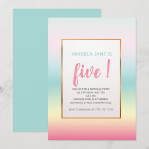  uitnodiging tot geboorte van Ombre Girls