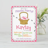 Uitnodiging tot geboorte van Picnic Party (Staand voorkant)