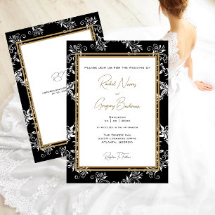 Uitnodiging tot Gold en Black Wedding