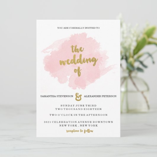 Uitnodiging tot gouden en onwelsprekende bruiloft (Staand voorkant)