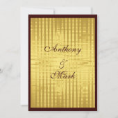 Uitnodiging tot gouden metalen en bruine bruiloft (Voorkant)