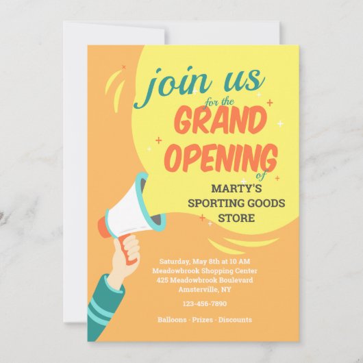 Uitnodiging tot grote opening Bull Horn (Voorkant)