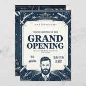 Uitnodiging tot grote opening voor Barber Shop (Voorkant / Achterkant)