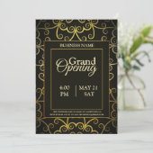 Uitnodiging tot grote opening voor Black and Gold (Staand voorkant)