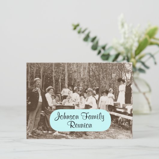Uitnodiging tot hereniging van de familie Picnic (Staand voorkant)