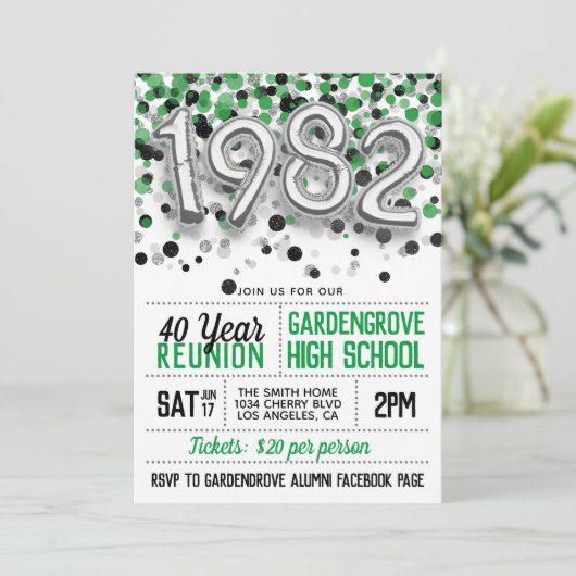 Uitnodiging tot hereniging van de middelbare schoo (Staand voorkant)