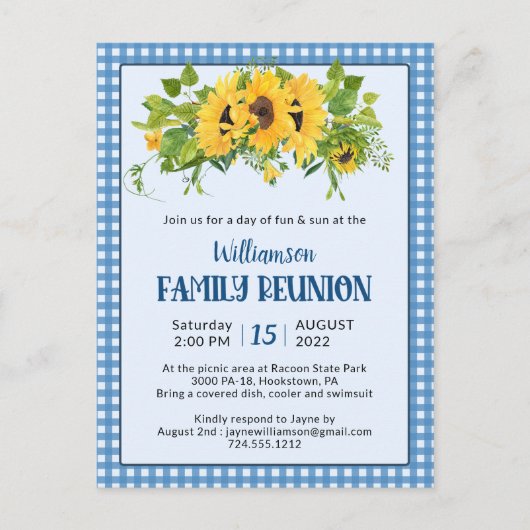 Uitnodiging tot hereniging van de Rustische Zonneb (Voorkant)