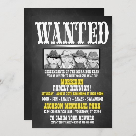 Uitnodiging tot hereniging van gezochte Posters (Voorkant / Achterkant)