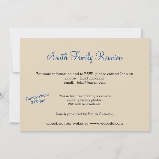 Uitnodiging tot hereniging van Nebula Tree Family (Achterkant)