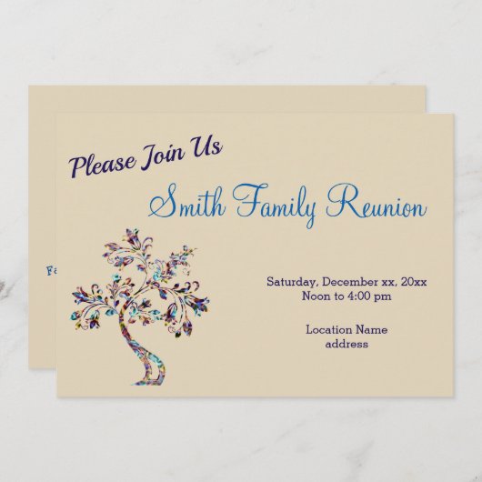 Uitnodiging tot hereniging van Nebula Tree Family (Voorkant / Achterkant)