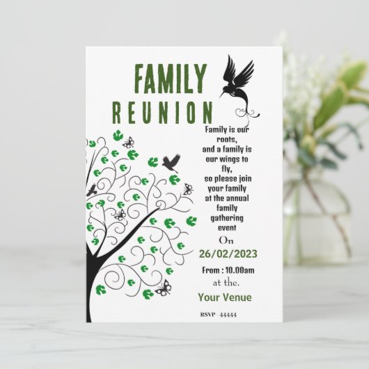 Uitnodiging tot hereniging van vogels (Staand voorkant)