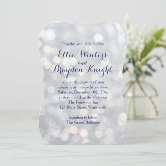 Uitnodiging tot het aangaan van een Sparkly Lights (Staand voorkant)