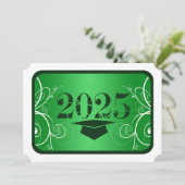 Uitnodiging tot het Afstuderen Groen en Wit Lijst (Staand voorkant)