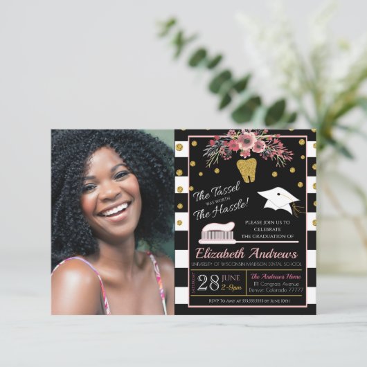 Uitnodiging tot het Afstuderen van de tandheelkund (Staand voorkant)