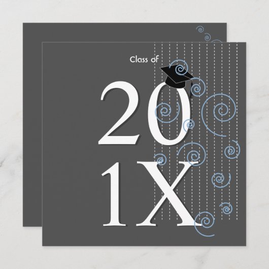 Uitnodiging tot het Afstuderen van de viering: Bla (Voorkant / Achterkant)