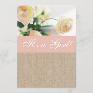 uitnodiging tot het Baby shower Peach Peony Burla