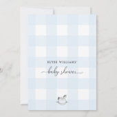 Uitnodiging tot het Baby shower Rocking Horse Blue (Achterkant)