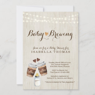 Uitnodiging tot het Baby shower van Breedkoffie