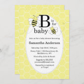 Uitnodiging tot het Baby shower van Cute Bee - Gen (Voorkant / Achterkant)
