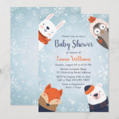 Uitnodiging tot het Baby shower van Cute Winter An (Voorkant / Achterkant)