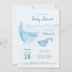 Uitnodiging tot het Baby shower van de walvisvaart