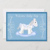 Uitnodiging tot het Baby shower van Rocking Horse (Voorkant)