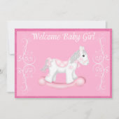 Uitnodiging tot het Baby shower van Rocking Horse (Voorkant)