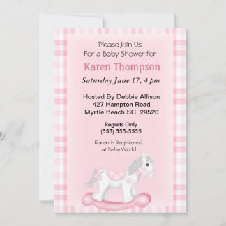 Uitnodiging tot het Baby shower van Rocking Horse