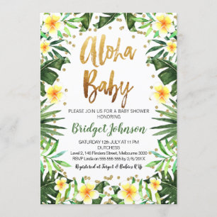 Uitnodiging tot het Baby shower van Tropical Aloha