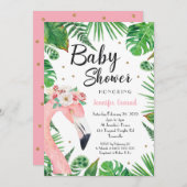 Uitnodiging tot het Baby shower van Tropical Flami (Voorkant / Achterkant)