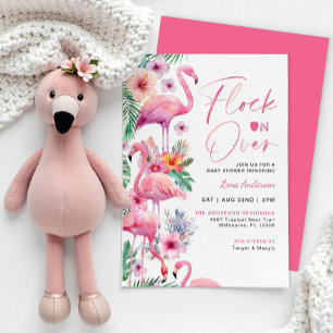 Uitnodiging tot het Baby shower van Tropical Flami