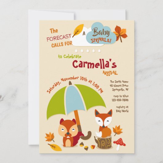 Uitnodiging tot het Baby shower van voor- en (Voorkant)