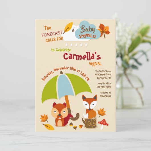 Uitnodiging tot het Baby shower van voor- en (Staand voorkant)