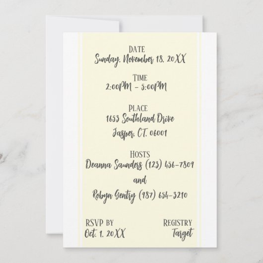 Uitnodiging tot het Baby shower van Whimsical Frog (Achterkant)