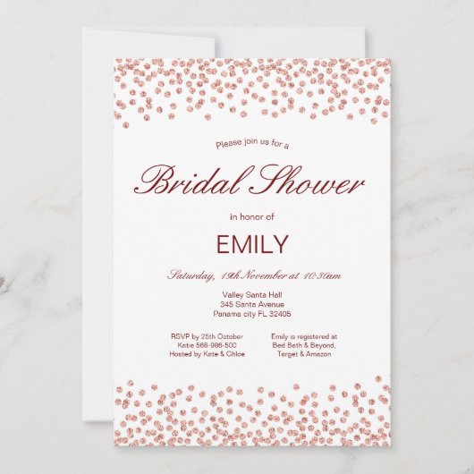 Uitnodiging tot het bewerken van Roos Gold Bridal (Voorkant)