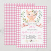 uitnodiging tot het douchen op de verjaardag van v (Voorkant / Achterkant)