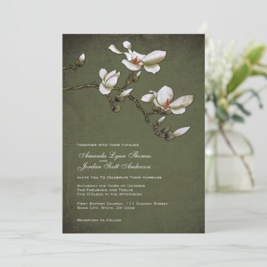 Uitnodiging tot het groene en witte huwelijk (Staand voorkant)