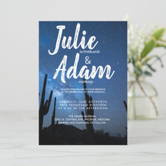 Uitnodiging tot het huwelijk (Staand voorkant)