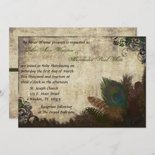 uitnodiging tot het huwelijk (Voorkant / Achterkant)