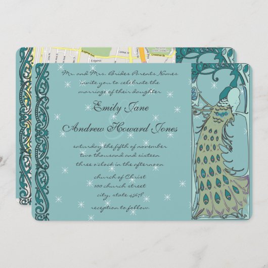 uitnodiging tot het huwelijk (Voorkant / Achterkant)