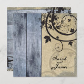  uitnodiging tot het huwelijk Blauwe Barn Board (Voorkant / Achterkant)