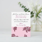 uitnodiging tot het huwelijk met roze Floral (Staand voorkant)