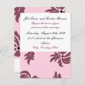 uitnodiging tot het huwelijk met roze Floral (Voorkant / Achterkant)