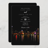 Uitnodiging tot het huwelijk van Chicago Skyline (Voorkant / Achterkant)