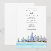 Uitnodiging tot het huwelijk van Chicago Skyline (Voorkant / Achterkant)