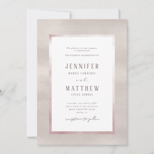 Uitnodiging tot het huwelijk van edele parels (Voorkant)