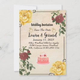  uitnodiging tot het huwelijk van Floral