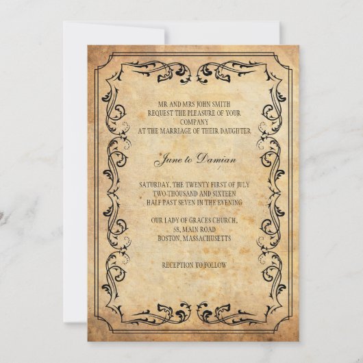 uitnodiging tot het huwelijk van Floral (Voorkant)