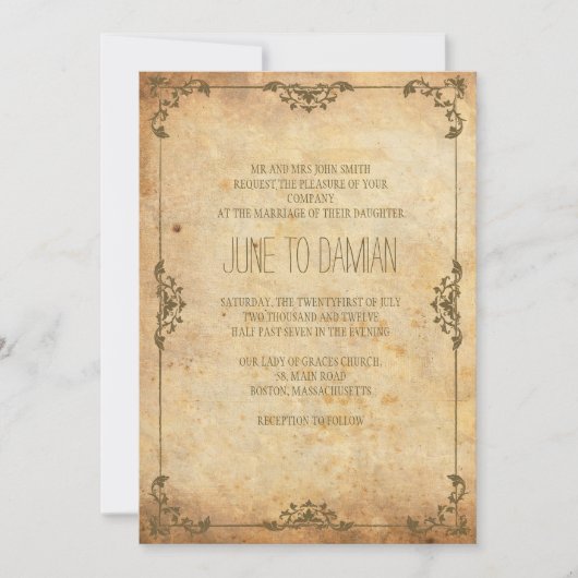  uitnodiging tot het huwelijk van Floral (Voorkant)