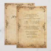  uitnodiging tot het huwelijk van Floral (Voorkant / Achterkant)